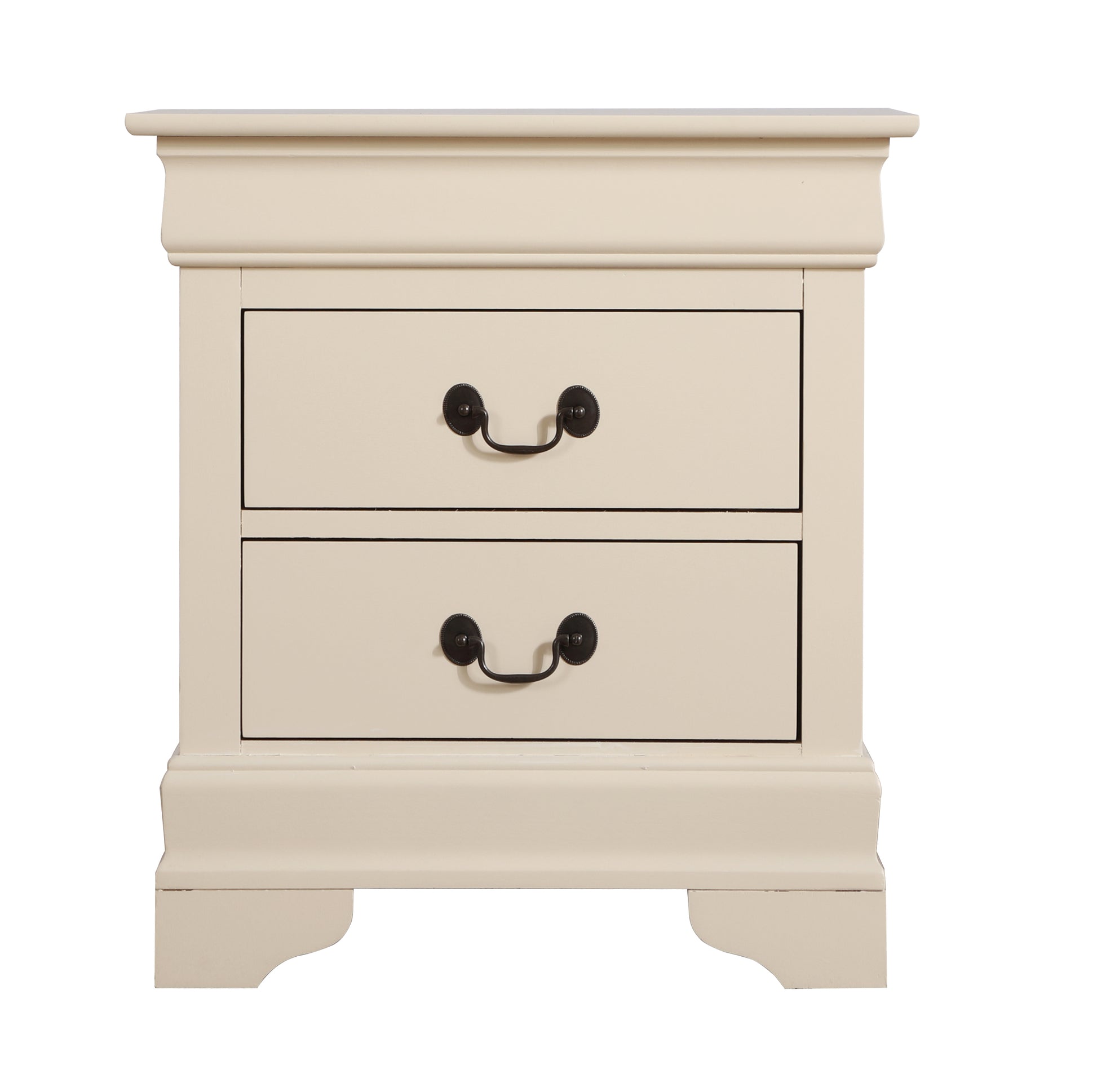 Elegant Beige Nightstand - Classic Storage & Style