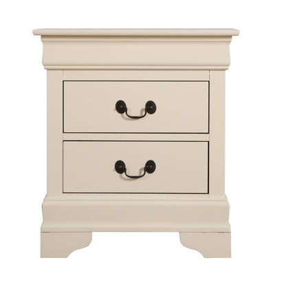 Elegant Beige Nightstand - Classic Storage & Style