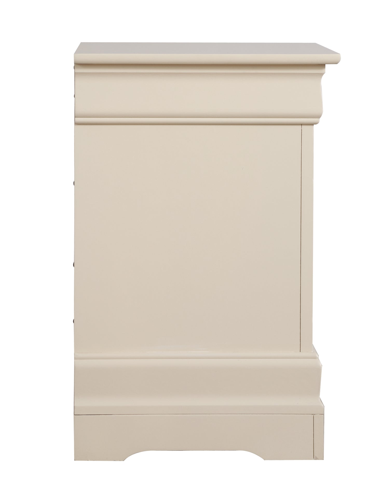Elegant Beige Nightstand - Classic Storage & Style