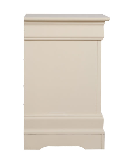 Elegant Beige Nightstand - Classic Storage & Style