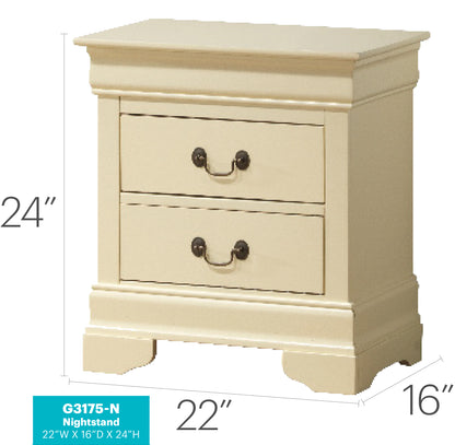 Elegant Beige Nightstand - Classic Storage & Style
