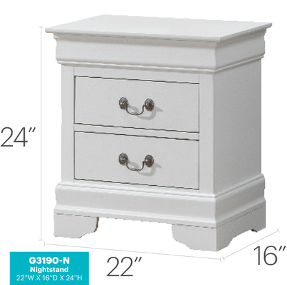 24" White Nightstand - Particle Board Nightstand for Bedroom