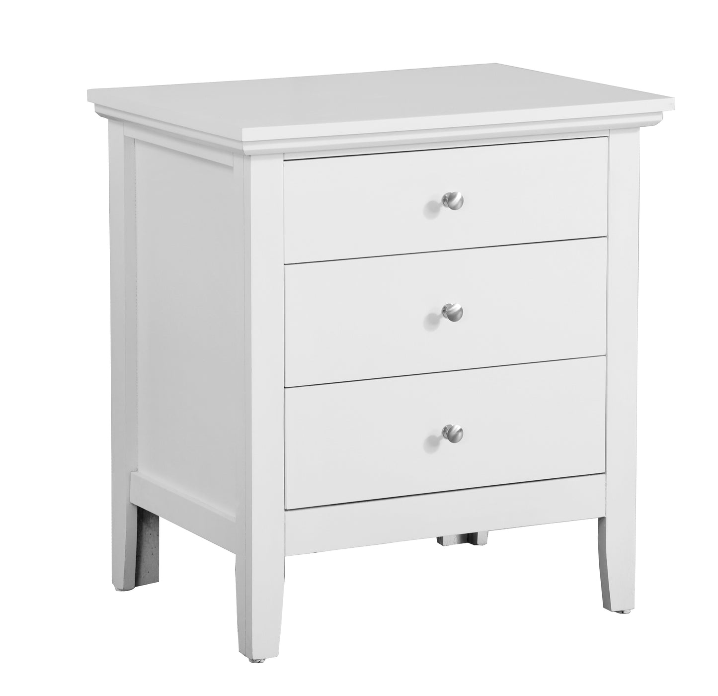 24" White Particle Board Nightstand - No Assembly for Bedroom