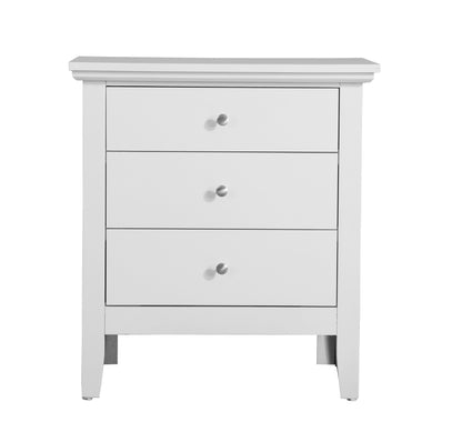 24" White Particle Board Nightstand - No Assembly for Bedroom