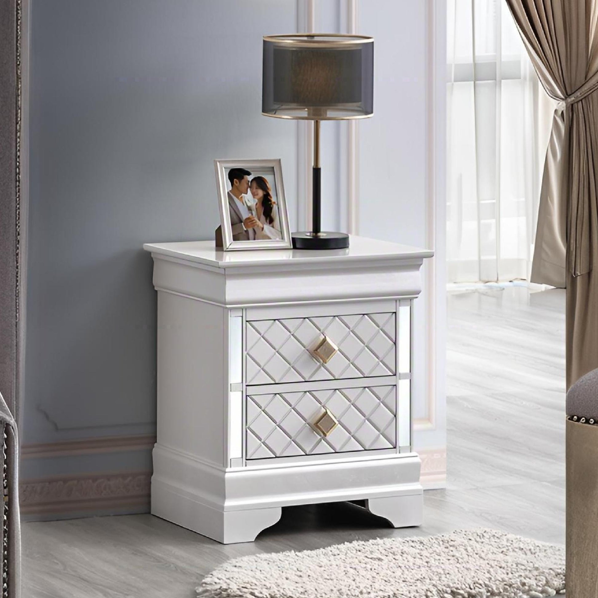 Verona G6735-N Nightstand  Pearl White
