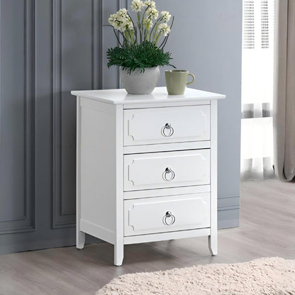 Daniel G0090-N  3 Drawer Nightstand  White
