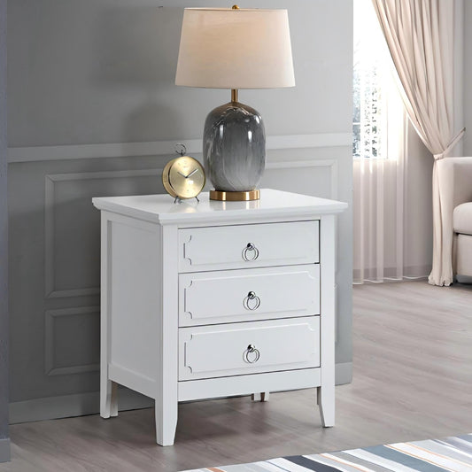 Hammond G0091-N  3 Drawer Nightstand White