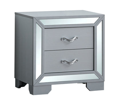 Silver Wood Nightstand - 24 Inch Size