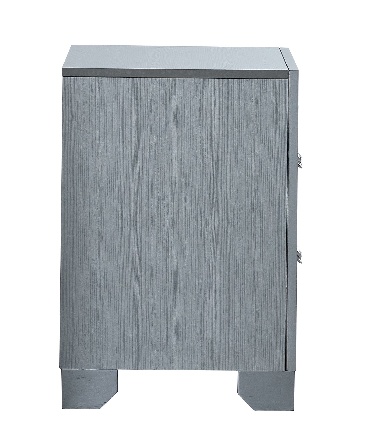 Silver Wood Nightstand - 24 Inch Size