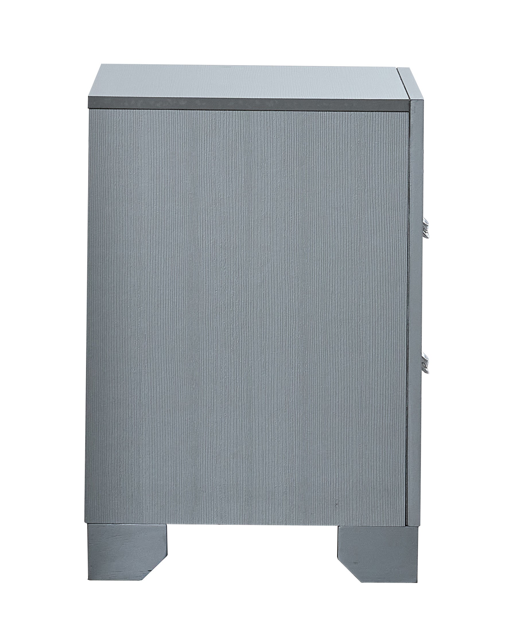 Silver Wood Nightstand - 24 Inch Size