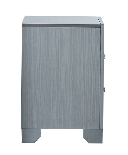 Silver Wood Nightstand - 24 Inch Size