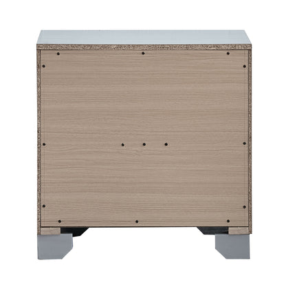 Silver Wood Nightstand - 24 Inch Size