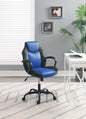 Office Chair Adjustable Height Office Chair Blue and Black Faux Leather