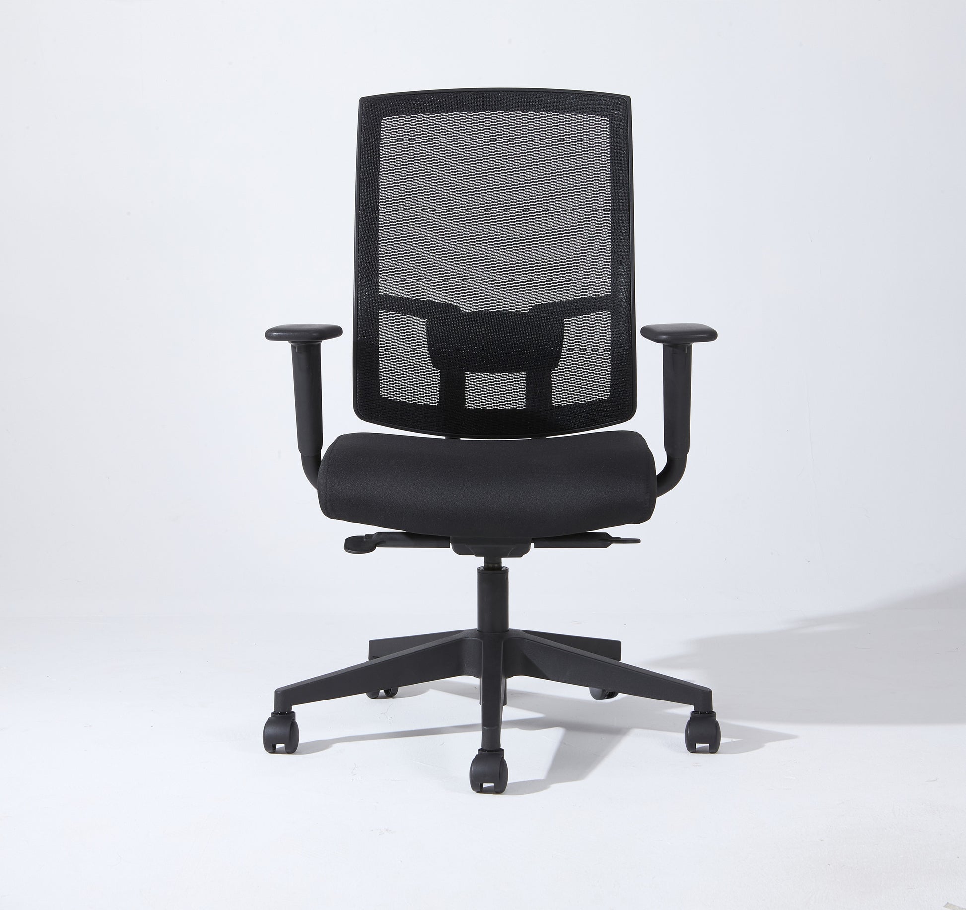 Complus Polyester Seat Pro Ergonomic High Back Office Task  Mesh Chair 27"H in Black Color With Arms