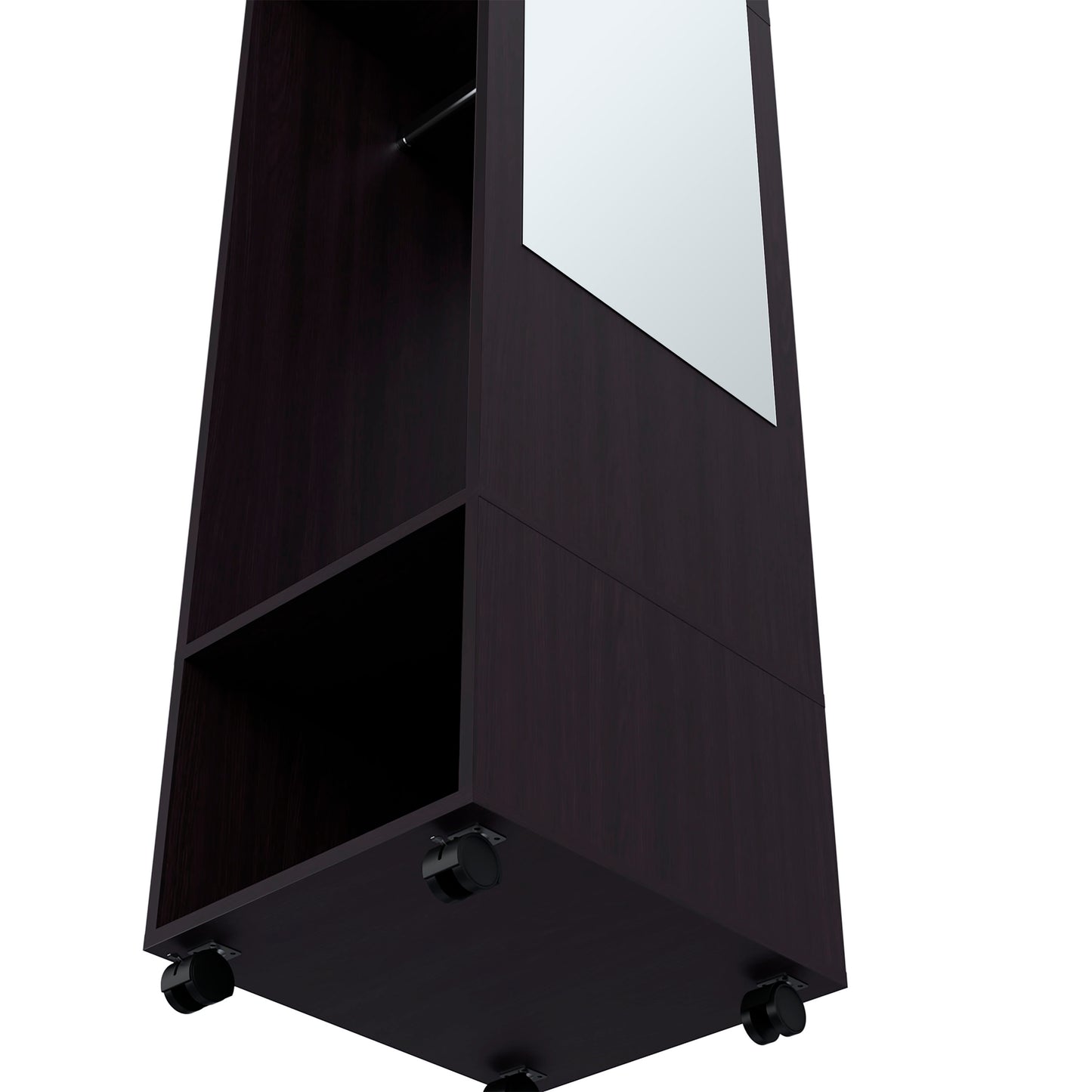 Black Engineered Wood Bedroom Wardrobe - 63" Wide