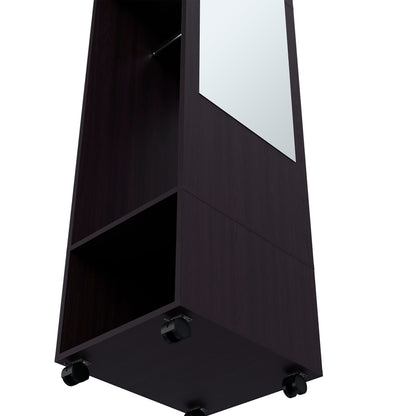 Black Engineered Wood Bedroom Wardrobe - 63" Wide