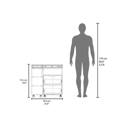 Keller Extendable Desk, White/Dark Walnut - Expand Your Workspace