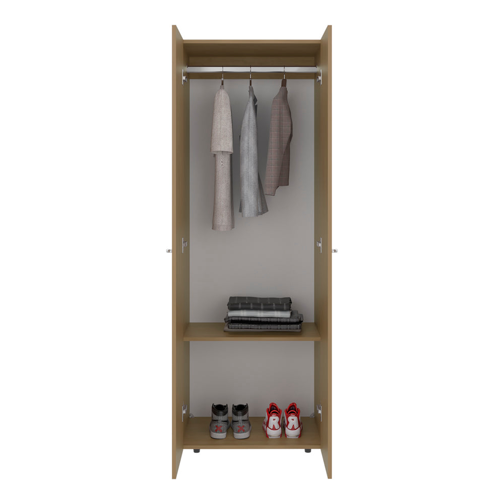 Beige Engineered Wood Dresser with Hanging Rod - 15.8"W x 23.6"D x 24.9"H for Bedroom