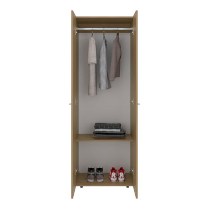 Beige Engineered Wood Dresser with Hanging Rod - 15.8"W x 23.6"D x 24.9"H for Bedroom