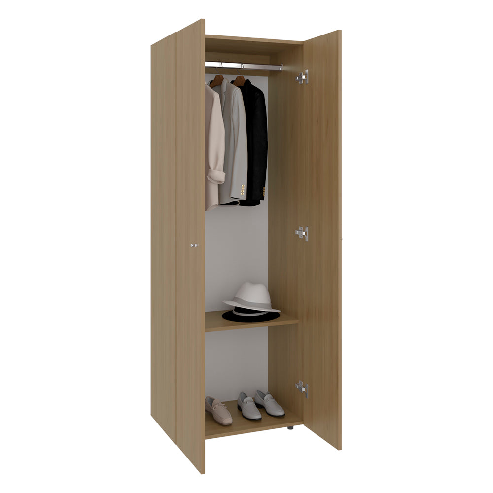 Beige Engineered Wood Dresser with Hanging Rod - 15.8"W x 23.6"D x 24.9"H for Bedroom
