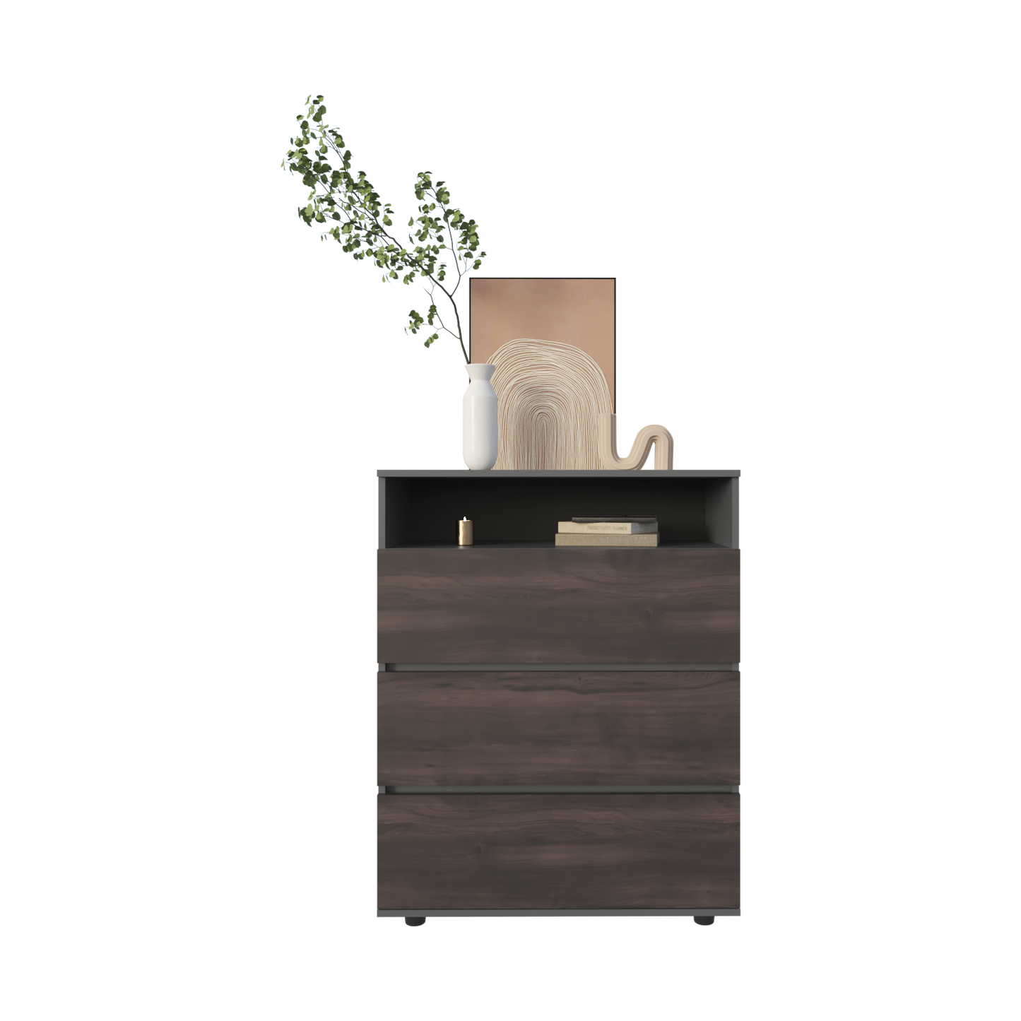 Gray Engineered Wood Dresser - 31.5" Wide for Bedroom
