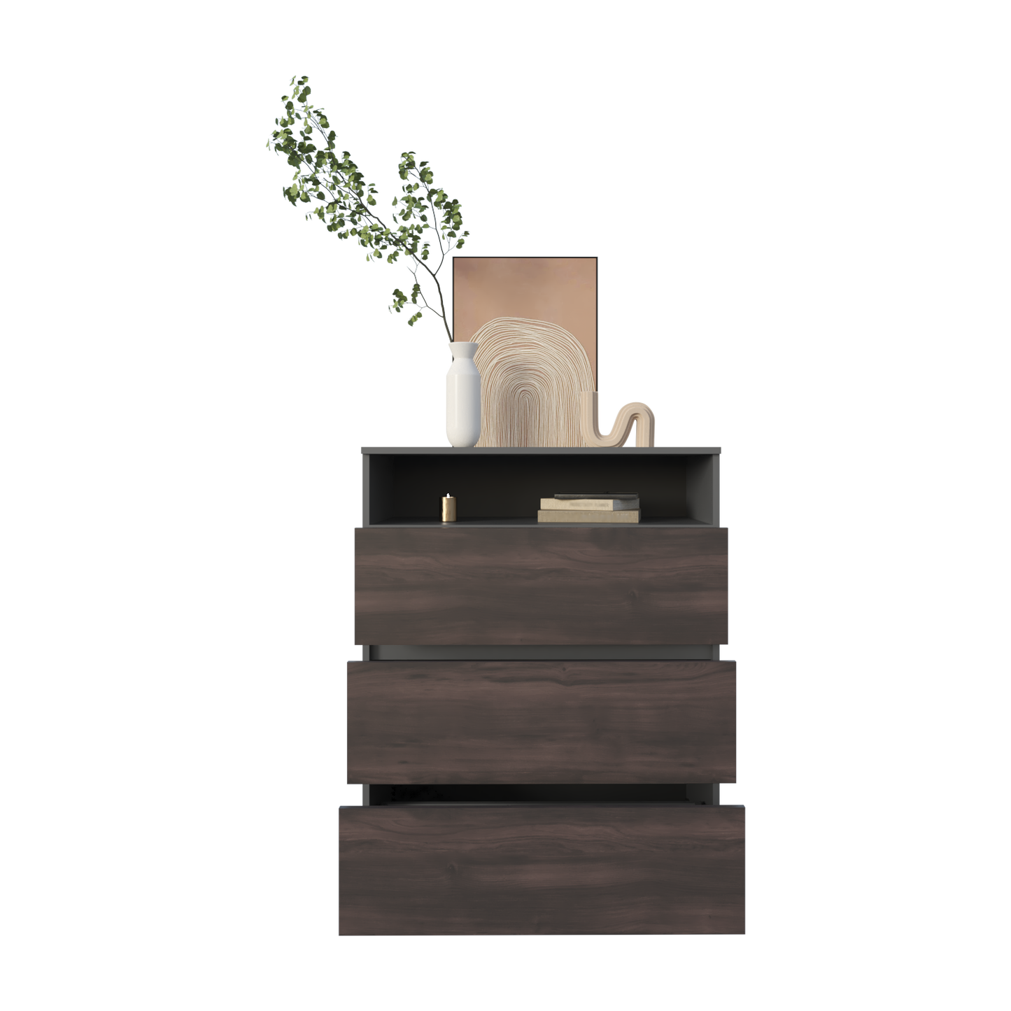 Gray Engineered Wood Dresser - 31.5" Wide for Bedroom