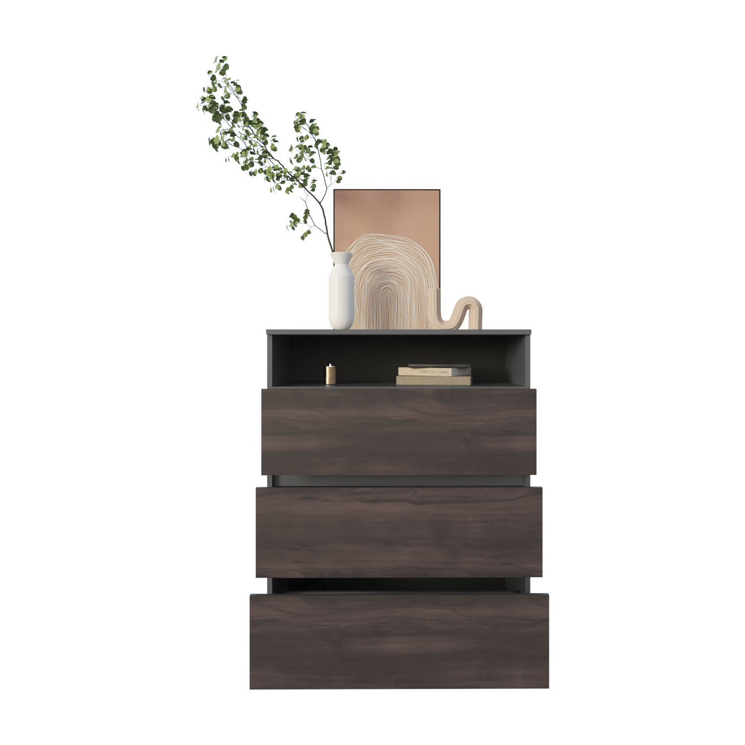Gray Engineered Wood Dresser - 31.5" Wide for Bedroom