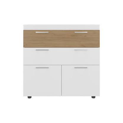35.4" Multi-Colored Engineered Wood Dresser with Storage for Bedroom