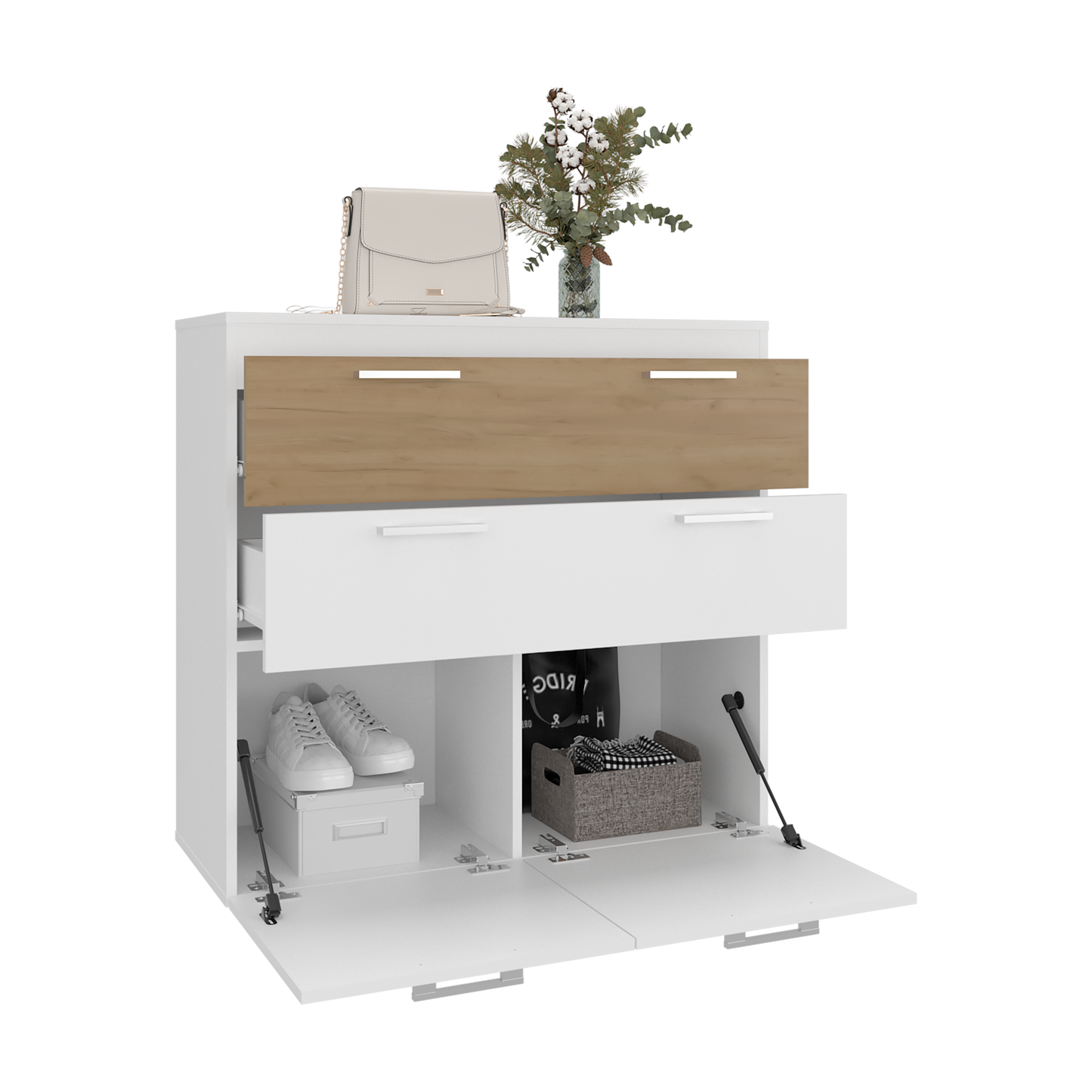 35.4" Multi-Colored Engineered Wood Dresser with Storage for Bedroom