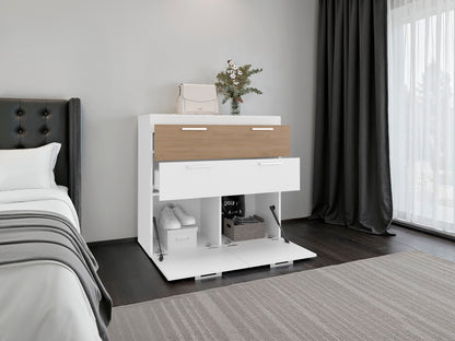 35.4" Multi-Colored Engineered Wood Dresser with Storage for Bedroom