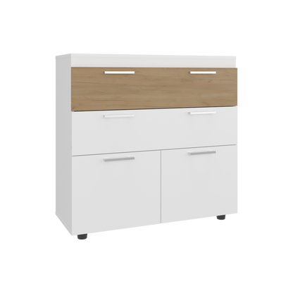 35.4" Multi-Colored Engineered Wood Dresser with Storage for Bedroom