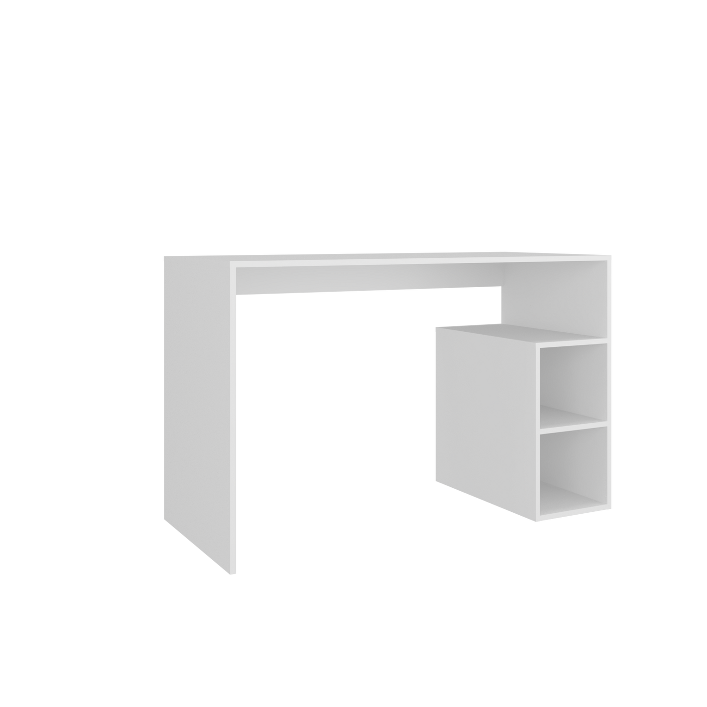 White Engineered Wood Desk - 21" x 47" Workspace for Home Office