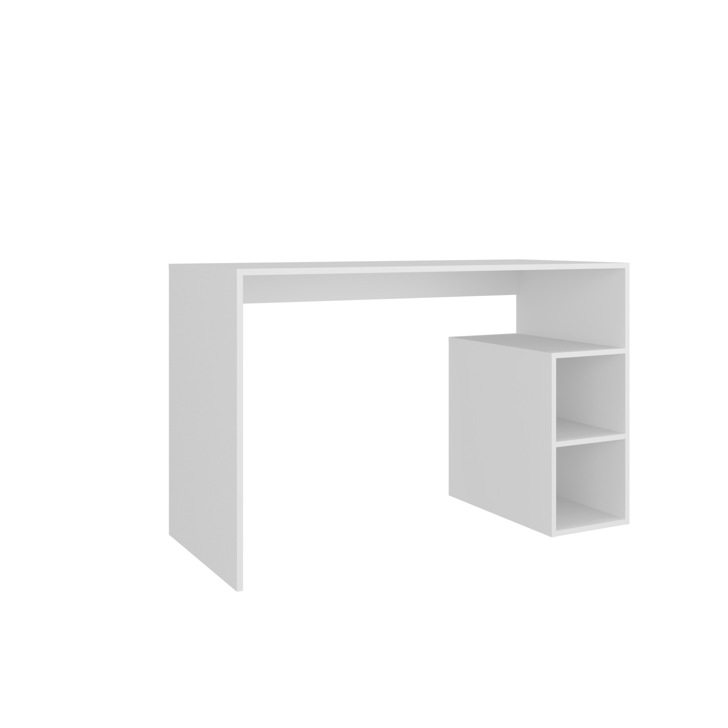 White Engineered Wood Desk - 21" x 47" Workspace for Home Office