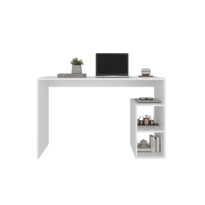 White Engineered Wood Desk - 21" x 47" Workspace for Home Office
