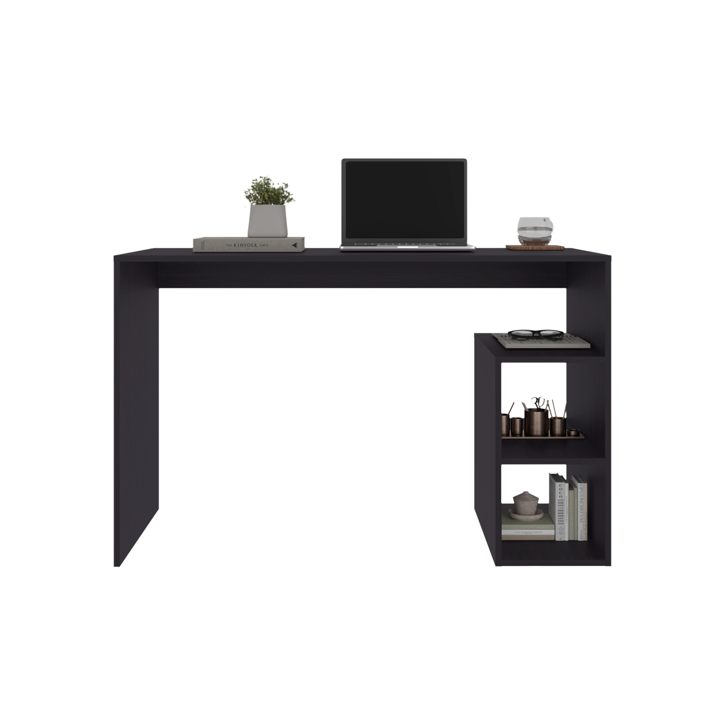 Rolla Desk Orquidea - Modern Black Office Storage for Home Office