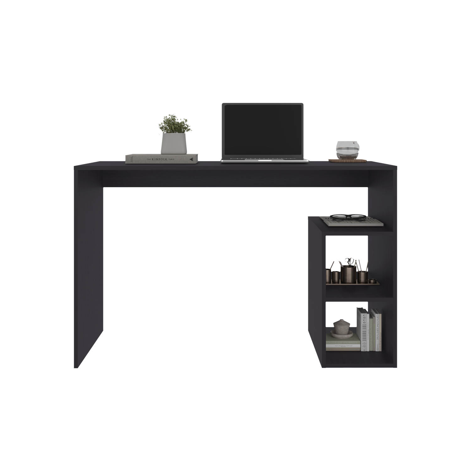 Rolla Desk Orquidea - Modern Black Office Storage for Home Office