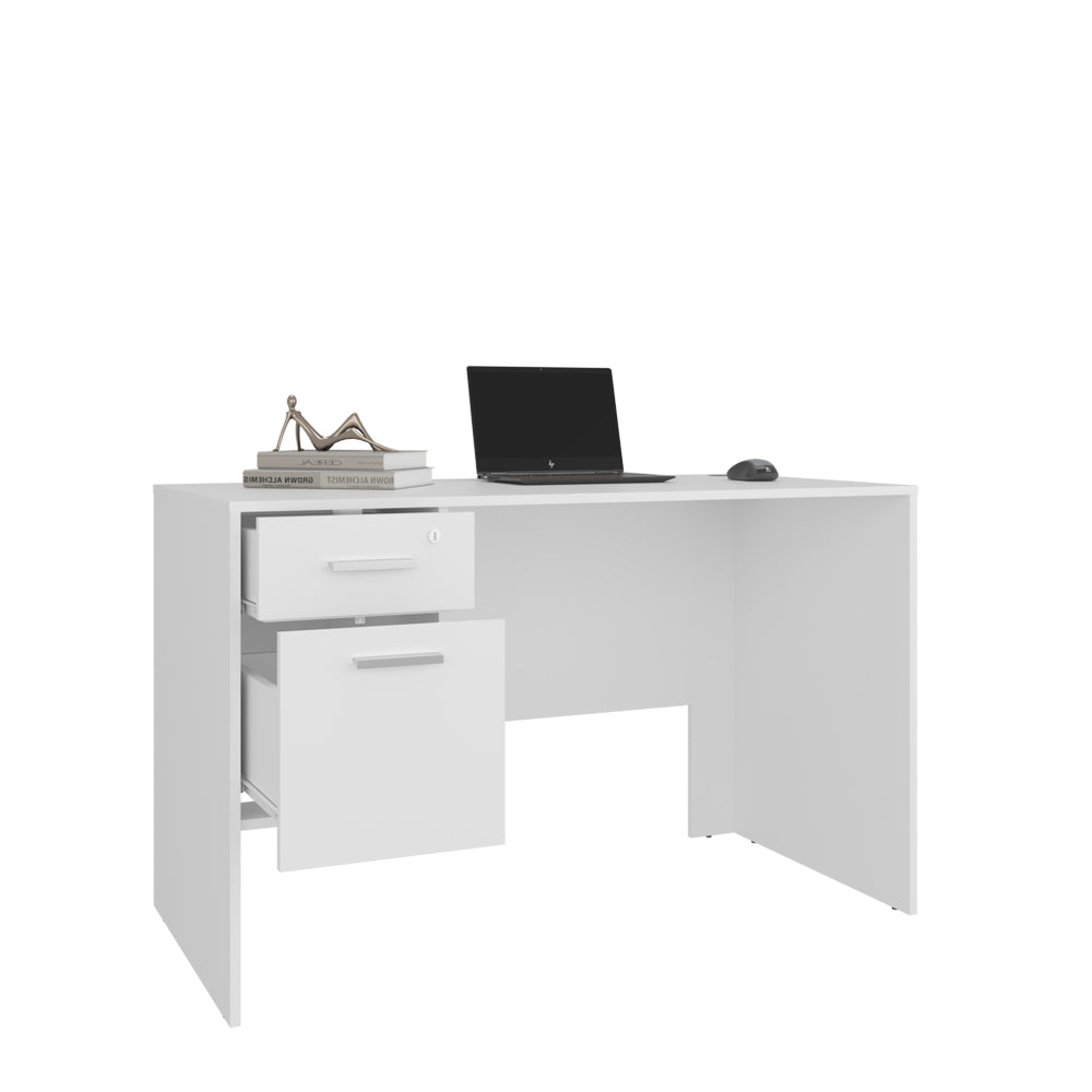 White Engineered Wood Desk - 23.6 x 47.2 Inches for Home Office