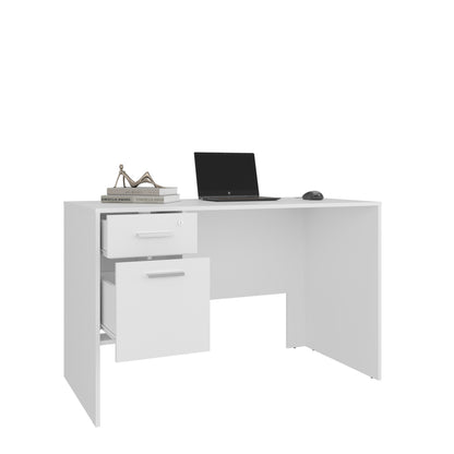 White Engineered Wood Desk - 23.6 x 47.2 Inches for Home Office