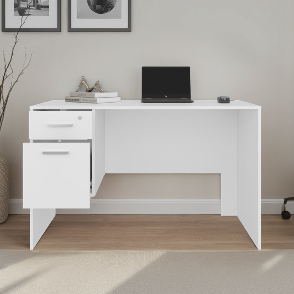 White Engineered Wood Desk - 23.6 x 47.2 Inches for Home Office