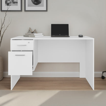 White Engineered Wood Desk - 23.6 x 47.2 Inches for Home Office