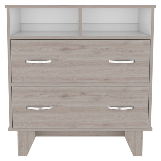 Double Drawer Dresser Arabi, Bedroom, Light Gray / White