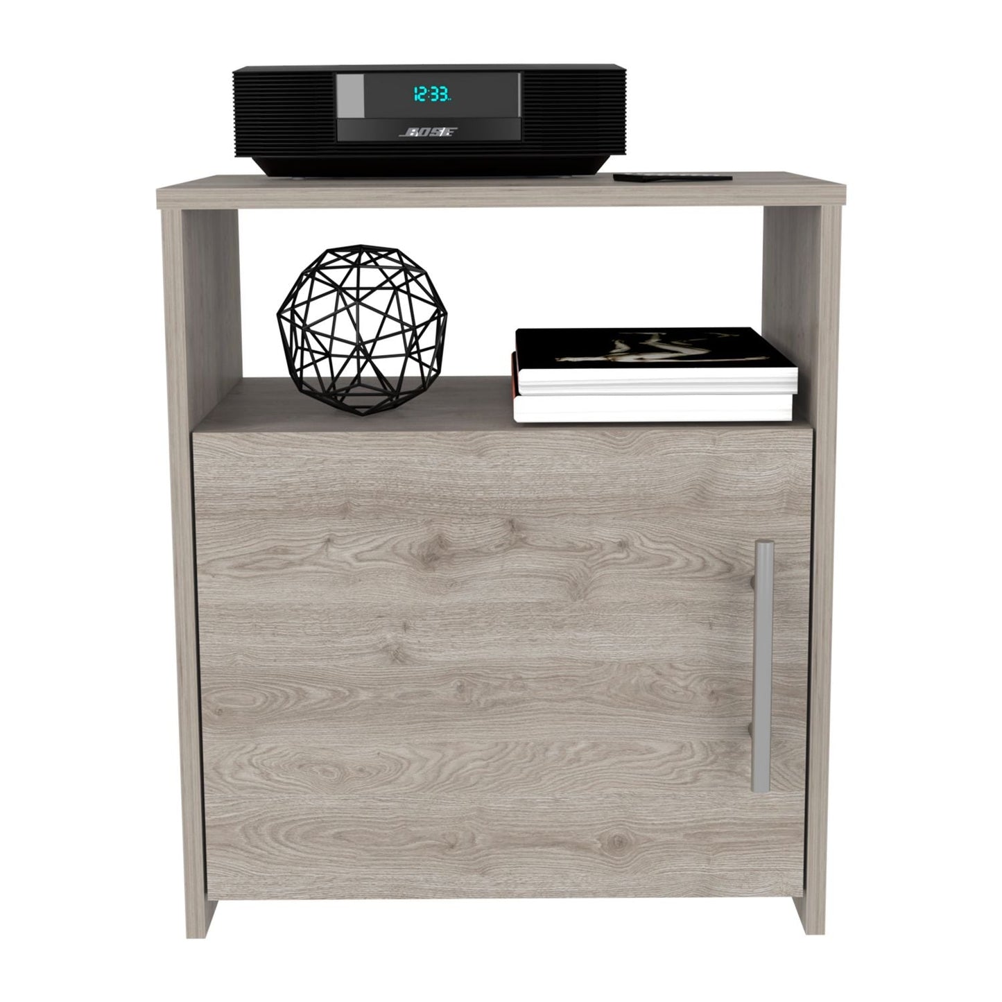 Gray Engineered Wood Nightstand - 13.5 x 19.8 x 23", Bedroom