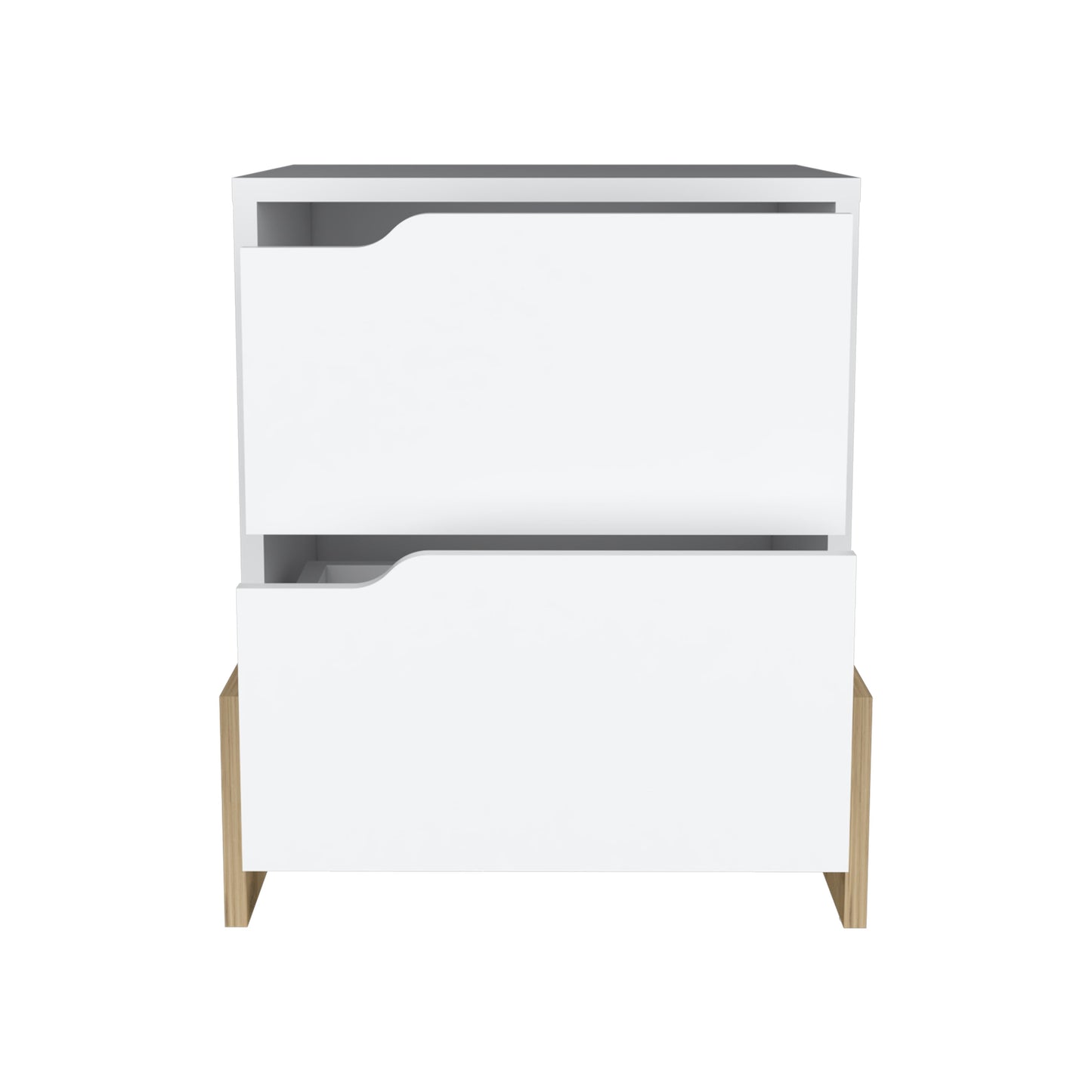 Multicolor Particle Board Nightstand - 2 Drawers, Storage Shelf for Bedroom