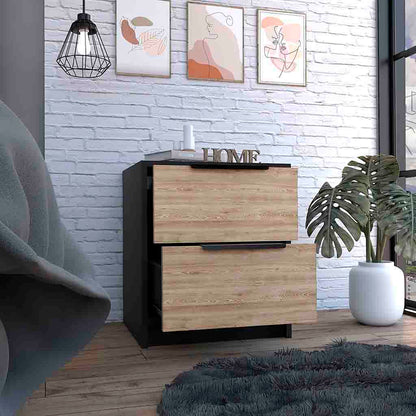 18 Inch Multicolor Nightstand with Two Drawers