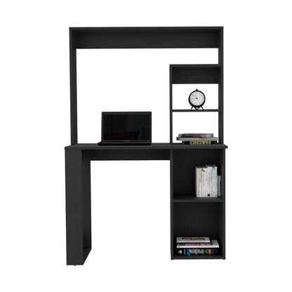 Black Computer Desk with Storage Shelves - 38.8" Work Surface for Home Office