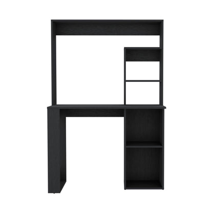 Black Computer Desk with Storage Shelves - 38.8" Work Surface for Home Office