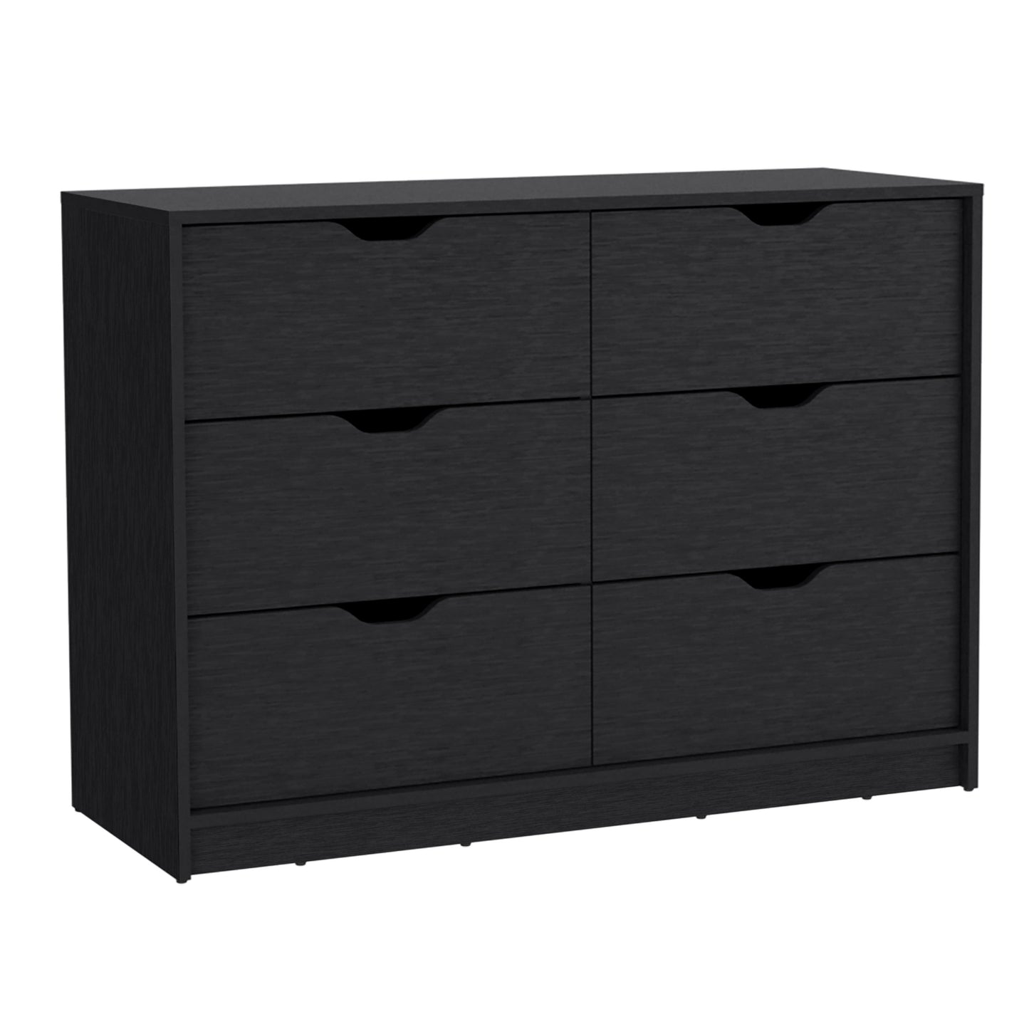 30" Black Dresser with Four Drawers & Lower Cabinets for Bedroom