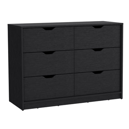 30" Black Dresser with Four Drawers & Lower Cabinets for Bedroom