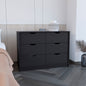 Dresser 30"H, Drawer Dresser with 2 Lower Cabinets, Drawer Chest, Black