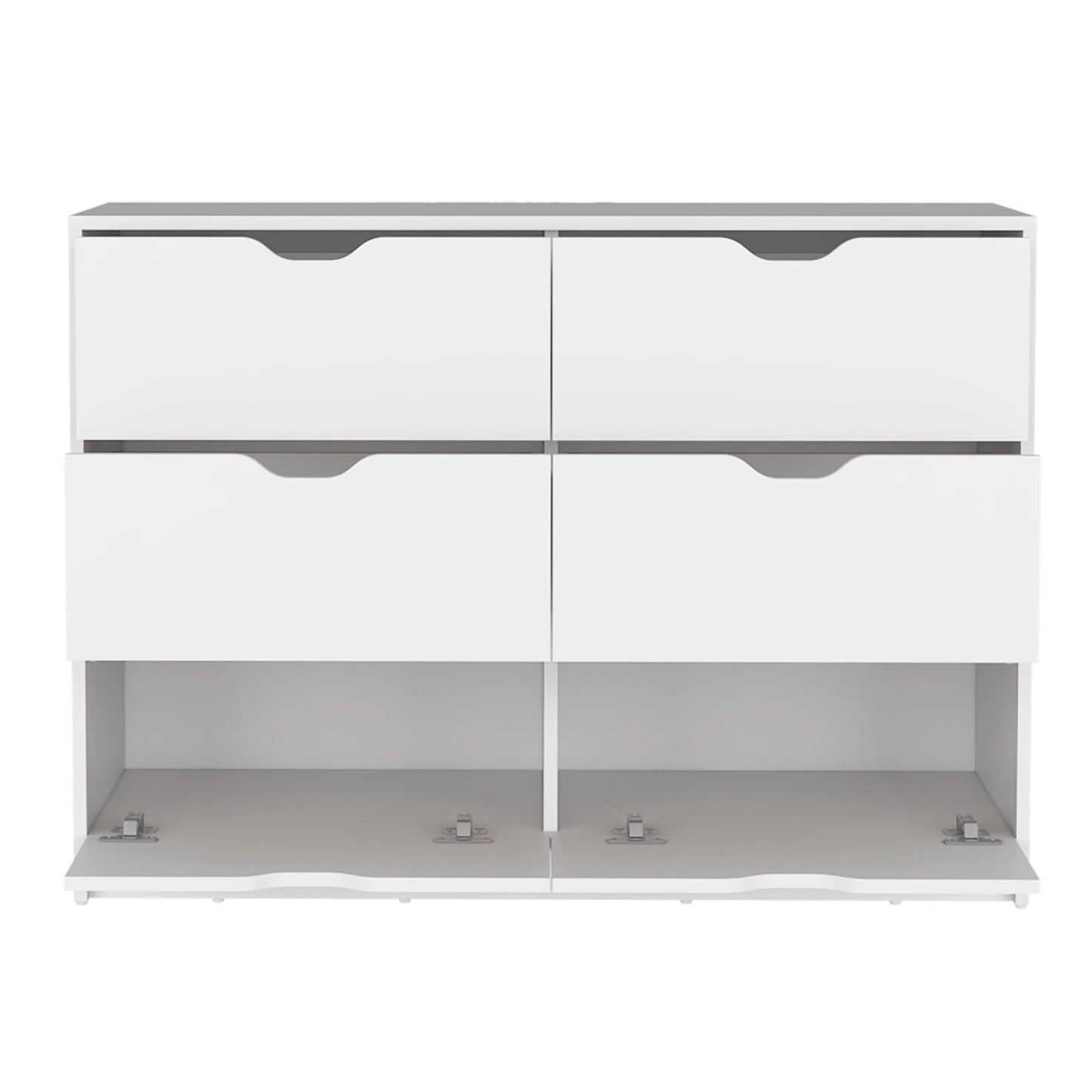 30" White Dresser with Four Drawers & Cabinets